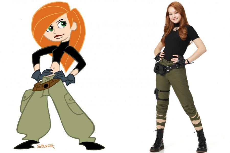 The original Kim Possible (left) created by Bob Schooley and Mack KcCorkle looks significantly different from the live action Kim (right), played by  Sadie Stanley. 