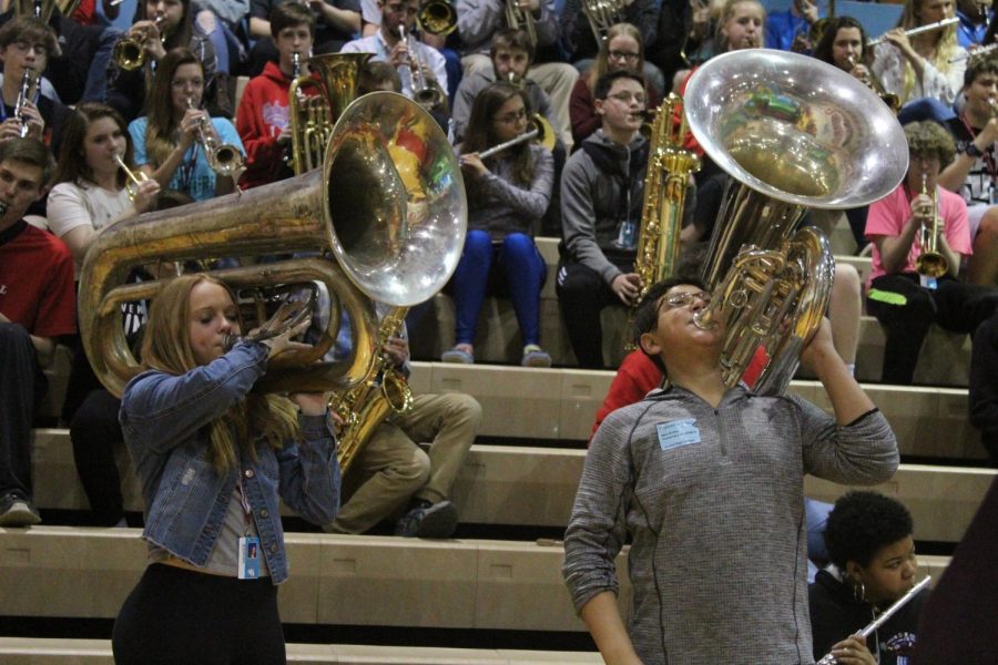 Preston Hull (10) and Neil Butler (11) welcome the Rams to the 2018 Ram Fam Assembly. This years weather looks cool and clear, so the assembly should take place outside. 