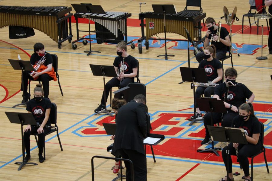 The Bands Winter Concert took place in Nora Gym to allow for more social distancing for both the musicians and the audience. 